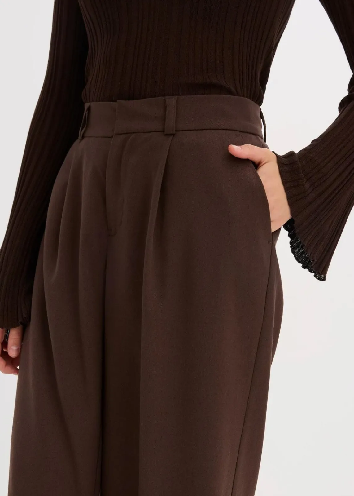 bonprix Bekleidung·Kleider|Nachhaltigere Materialien^Marlenehose dunkelbraun