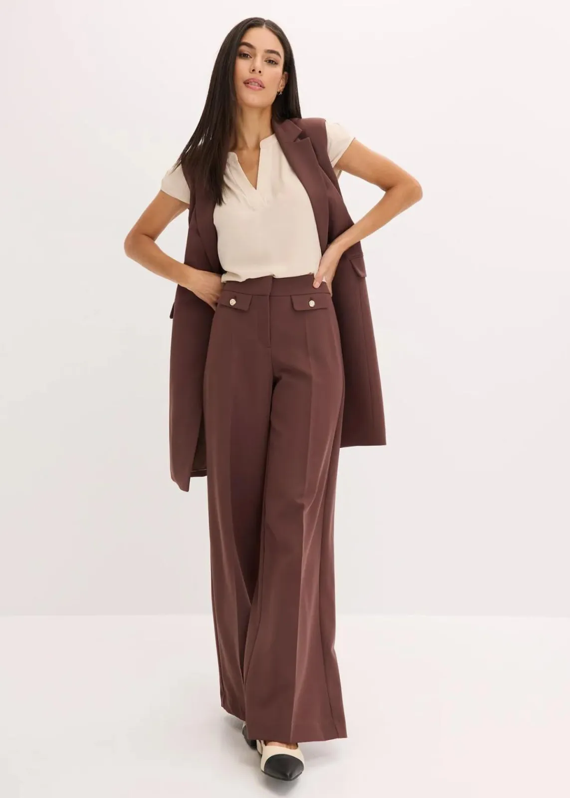 bonprix Bekleidung·Kleider|Hosen^Marlenehose terrabraun