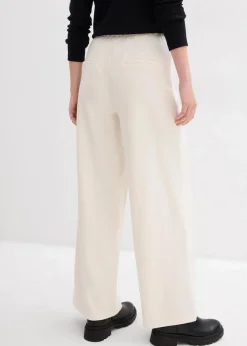 bonprix Bekleidung·Kleider|Hosen^Marlenehose aus bequemen Punto di Roma perlweiß