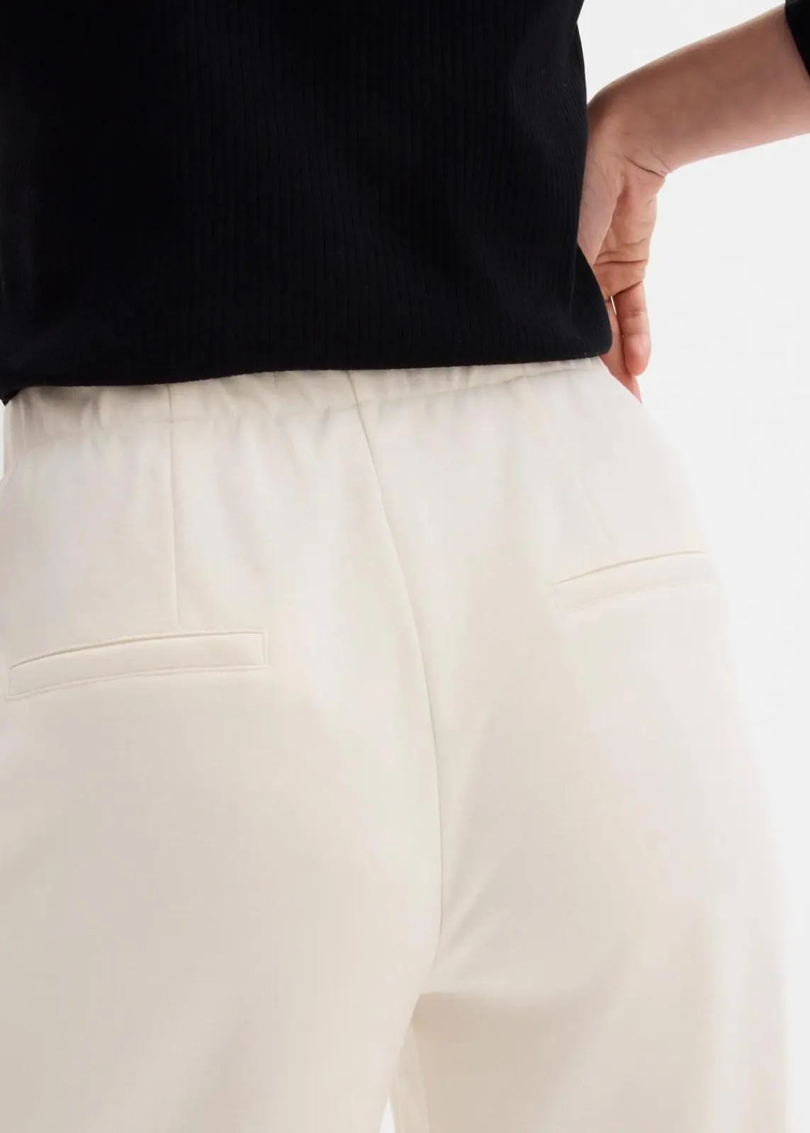 bonprix Bekleidung·Kleider|Hosen^Marlenehose aus bequemen Punto di Roma perlweiß