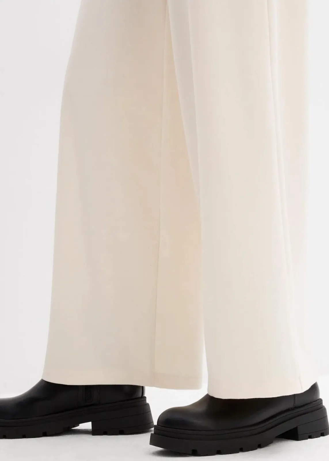 bonprix Bekleidung·Kleider|Hosen^Marlenehose aus bequemen Punto di Roma perlweiß