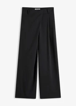 bonprix Bekleidung·Kleider|Hosen^Marlenehose aus fließendem Viskose-Mix schwarz
