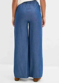 bonprix Hosen|Bekleidung·Kleider^Marlenehose aus fließendem Lyocell blau denim