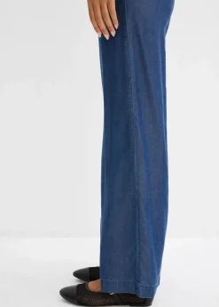 bonprix Bekleidung·Kleider|Hosen^Marlenehose aus fließendem Lyocell dunkelblau denim