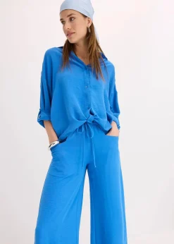 bonprix Hosen|Bekleidung·Kleider^Marlenehose aus leichtem Crêpe gletscherblau