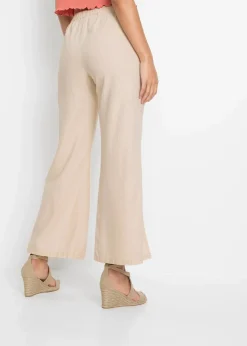 bonprix Hosen|Bekleidung·Kleider^Marlenehose aus Leinen sandbeige