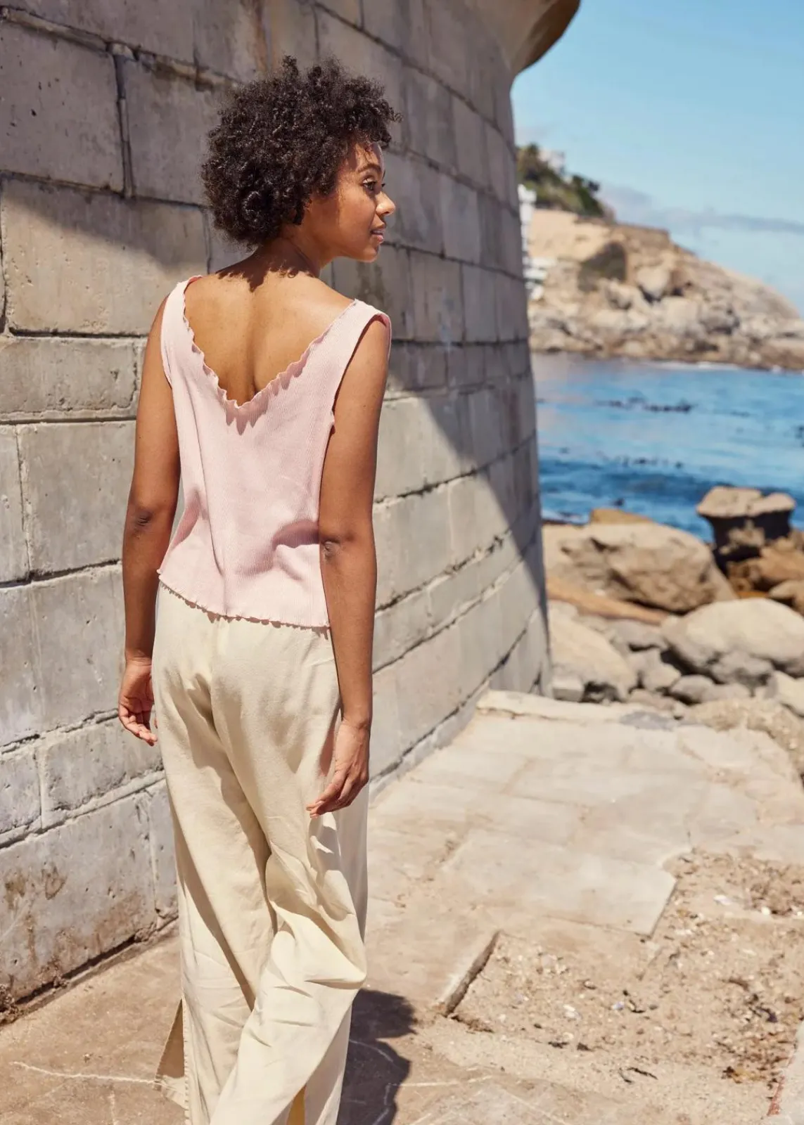 bonprix Hosen|Bekleidung·Kleider^Marlenehose aus Leinen sandbeige