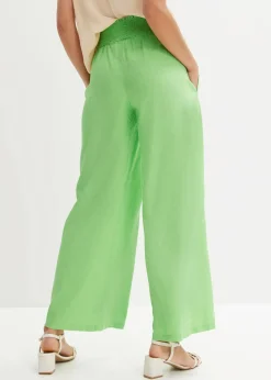 bonprix Nachhaltigere Materialien|Hosen^Marlenehose aus luftigem Leinen-Mix selleriegrün