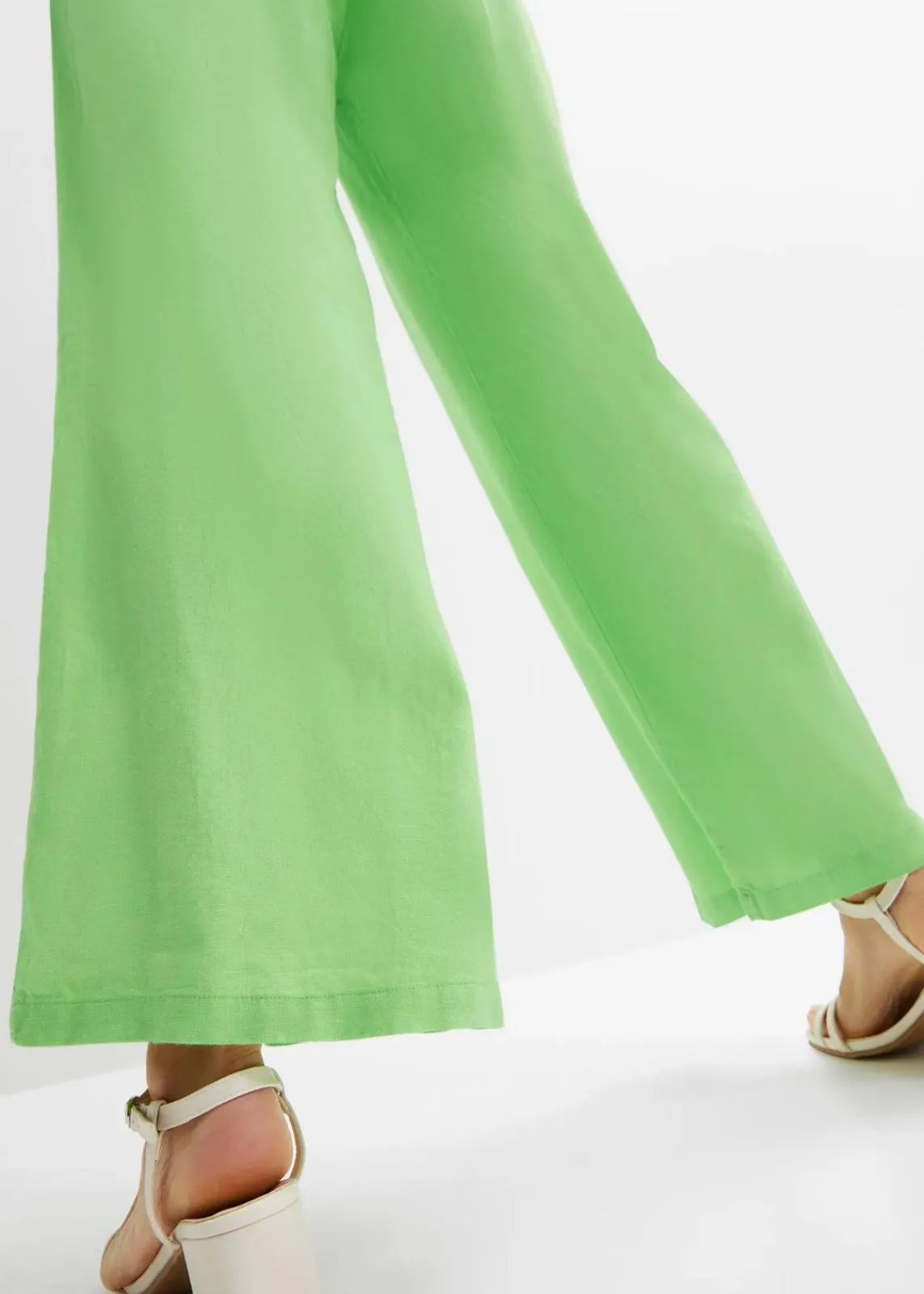 bonprix Nachhaltigere Materialien|Hosen^Marlenehose aus luftigem Leinen-Mix selleriegrün