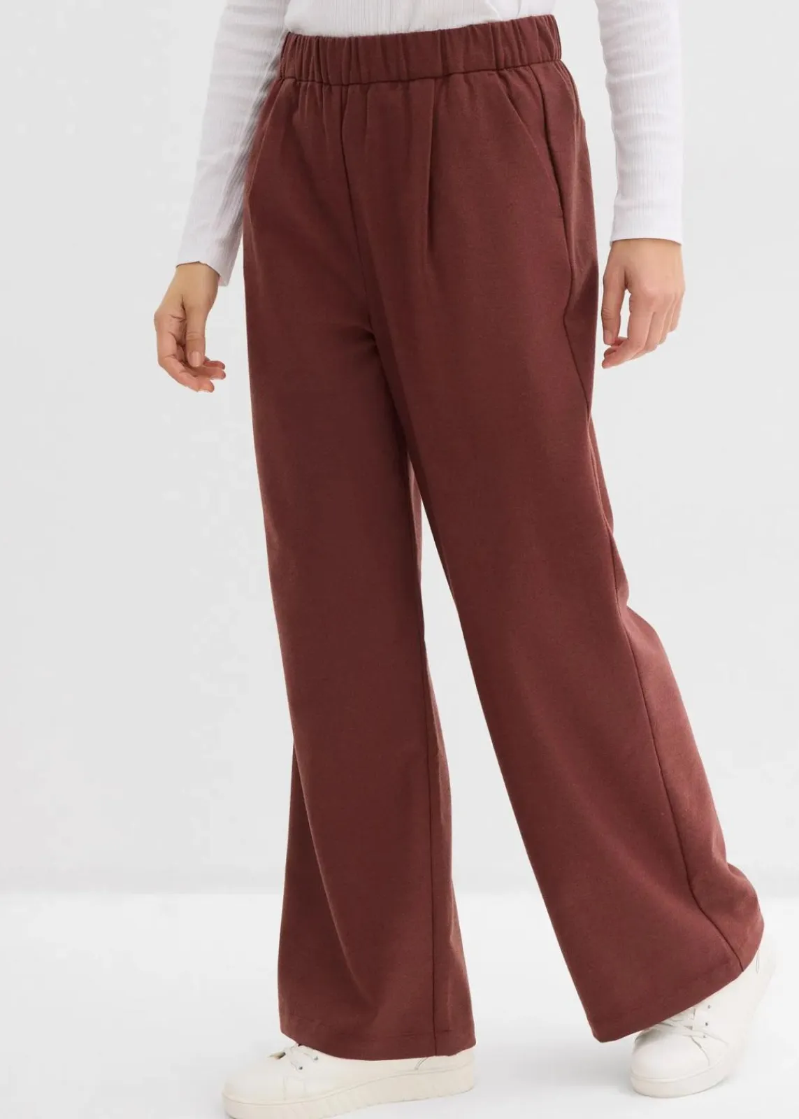 bonprix Hosen|Nachhaltigere Materialien^Marlene-Hose in Wolloptik kaffeebraun meliert