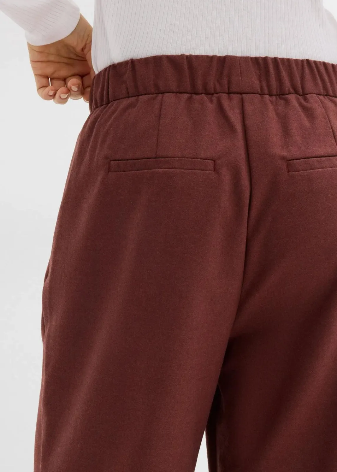 bonprix Hosen|Nachhaltigere Materialien^Marlene-Hose in Wolloptik kaffeebraun meliert
