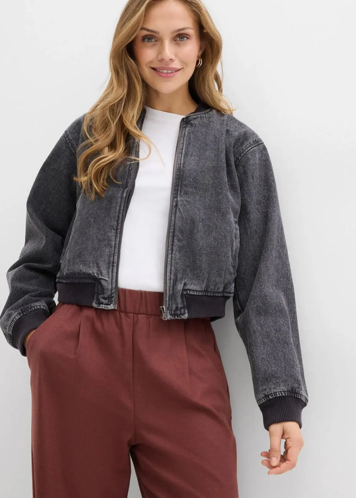bonprix Hosen|Nachhaltigere Materialien^Marlene-Hose in Wolloptik kaffeebraun meliert
