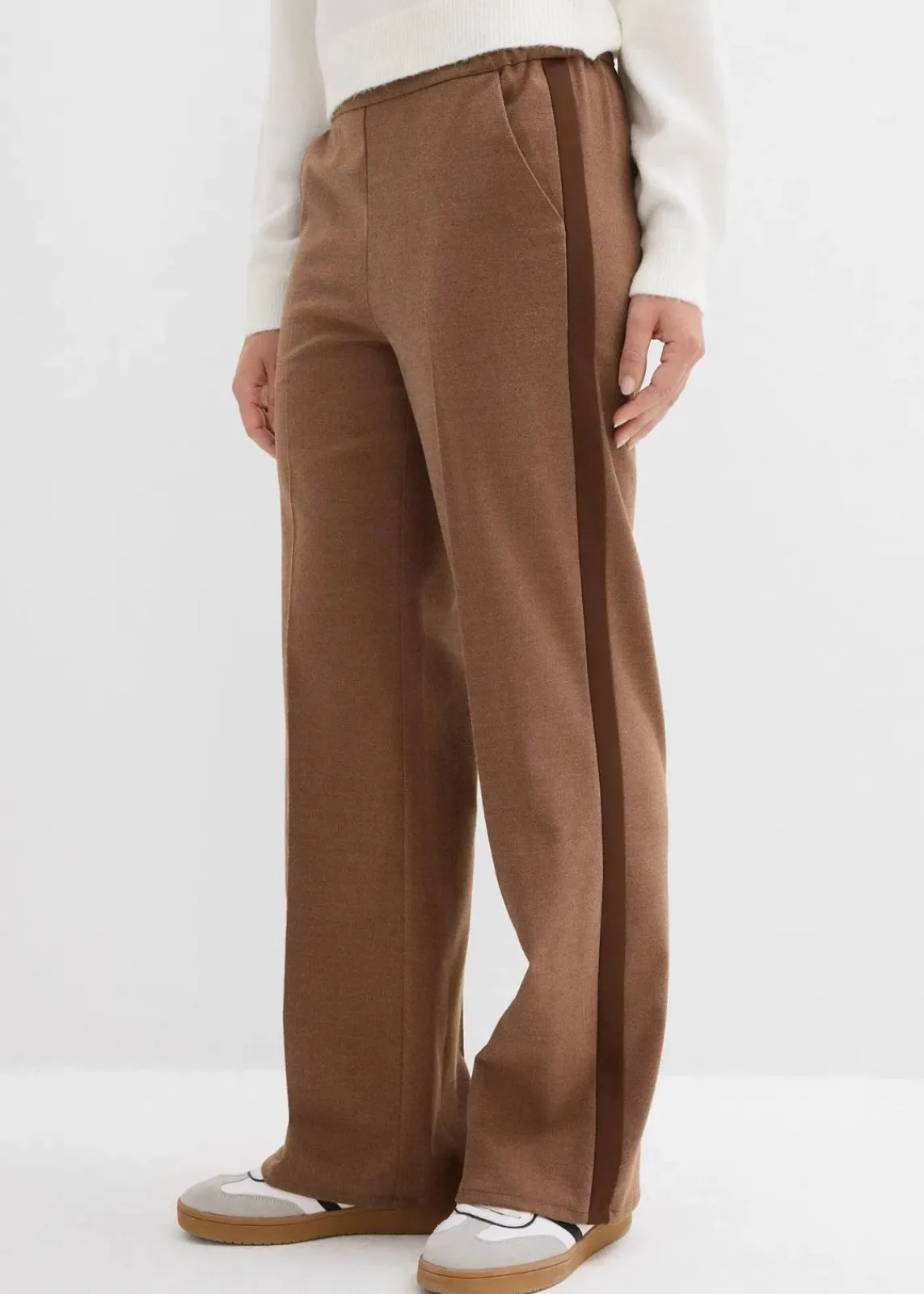 bonprix Hosen|Bekleidung·Kleider^Marlenehose in Wolloptik pimentbraun meliert