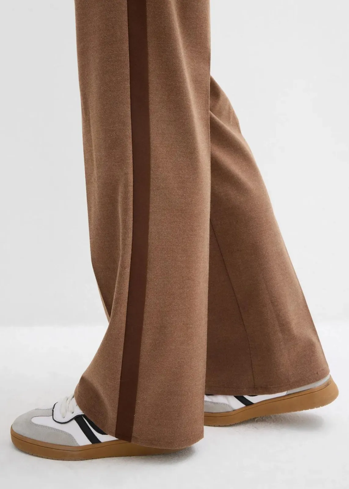 bonprix Hosen|Bekleidung·Kleider^Marlenehose in Wolloptik pimentbraun meliert