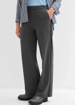 bonprix Bekleidung·Kleider|Hosen^Marlenehose in Wolloptik anthrazit meliert