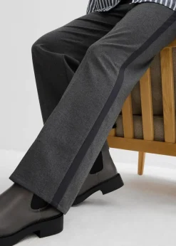 bonprix Bekleidung·Kleider|Hosen^Marlenehose in Wolloptik anthrazit meliert