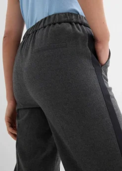 bonprix Bekleidung·Kleider|Hosen^Marlenehose in Wolloptik anthrazit meliert