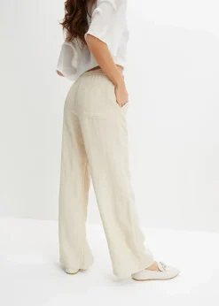bonprix Bekleidung·Kleider|Hosen^Marlenehose mit Bequembund hellsand