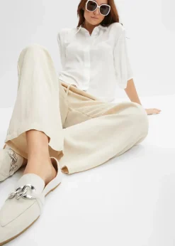 bonprix Bekleidung·Kleider|Hosen^Marlenehose mit Bequembund hellsand