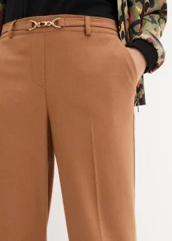 bonprix Bekleidung·Kleider|Hosen^Marlenehose mit Ziergürtel mokkabraun