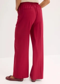 bonprix Hosen|Bekleidung·Kleider^Marlenehose mit Ziergürtel dunkelrot