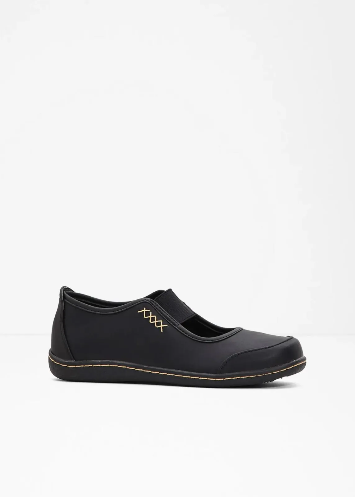 bonprix Sommerschuhe|Schuhe & Accessoires In Spezialgrößen·Elastischer Schaft^Mary-Janes schwarz