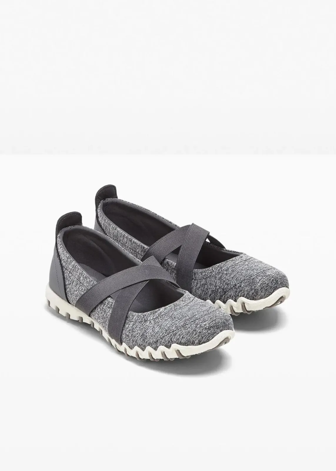 bonprix Sommerschuhe|Schuhe & Accessoires In Spezialgrößen·Elastischer Schaft^Mary-Janes mit elastischen Riemen anthrazit meliert