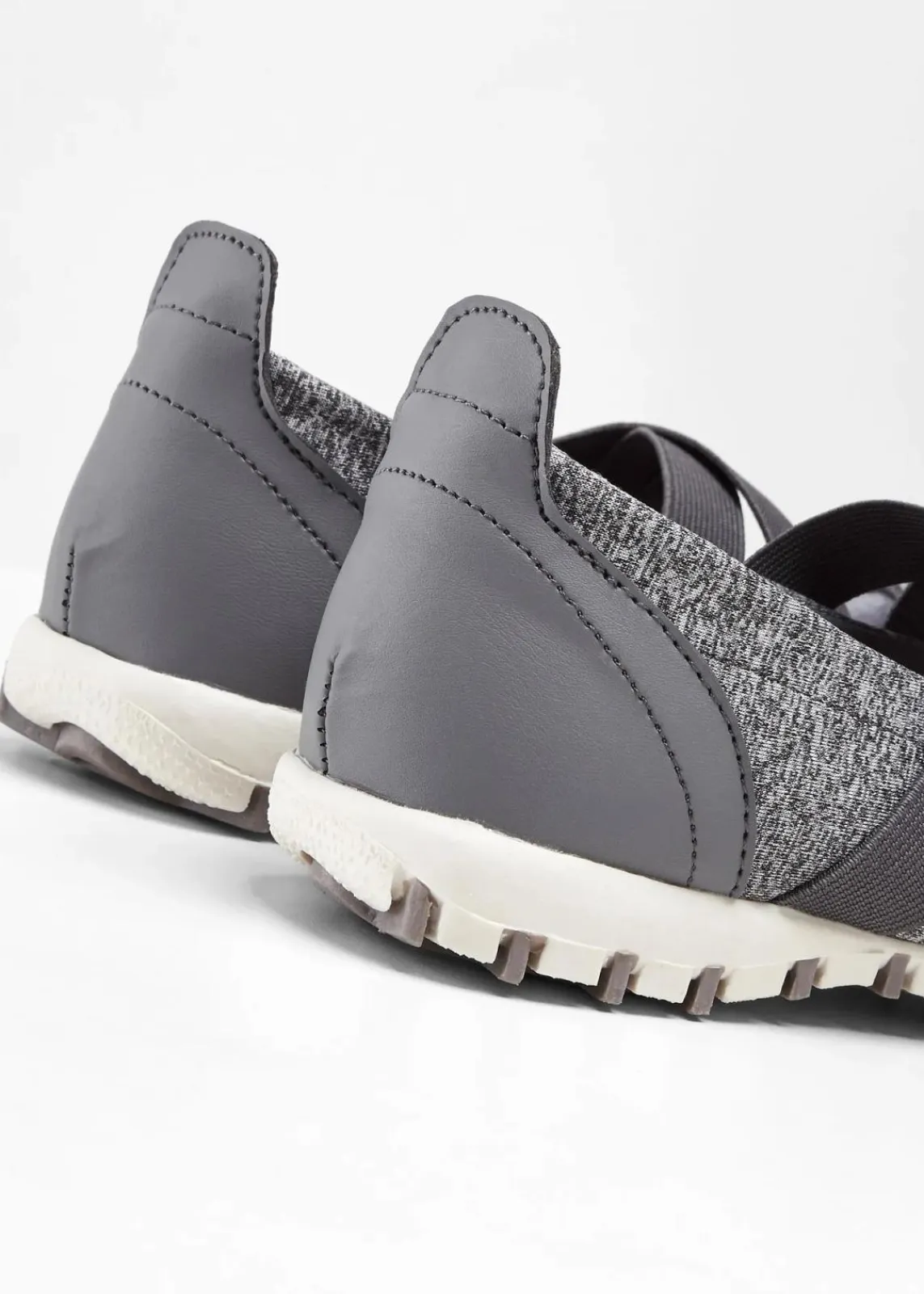 bonprix Sommerschuhe|Schuhe & Accessoires In Spezialgrößen·Elastischer Schaft^Mary-Janes mit elastischen Riemen anthrazit meliert