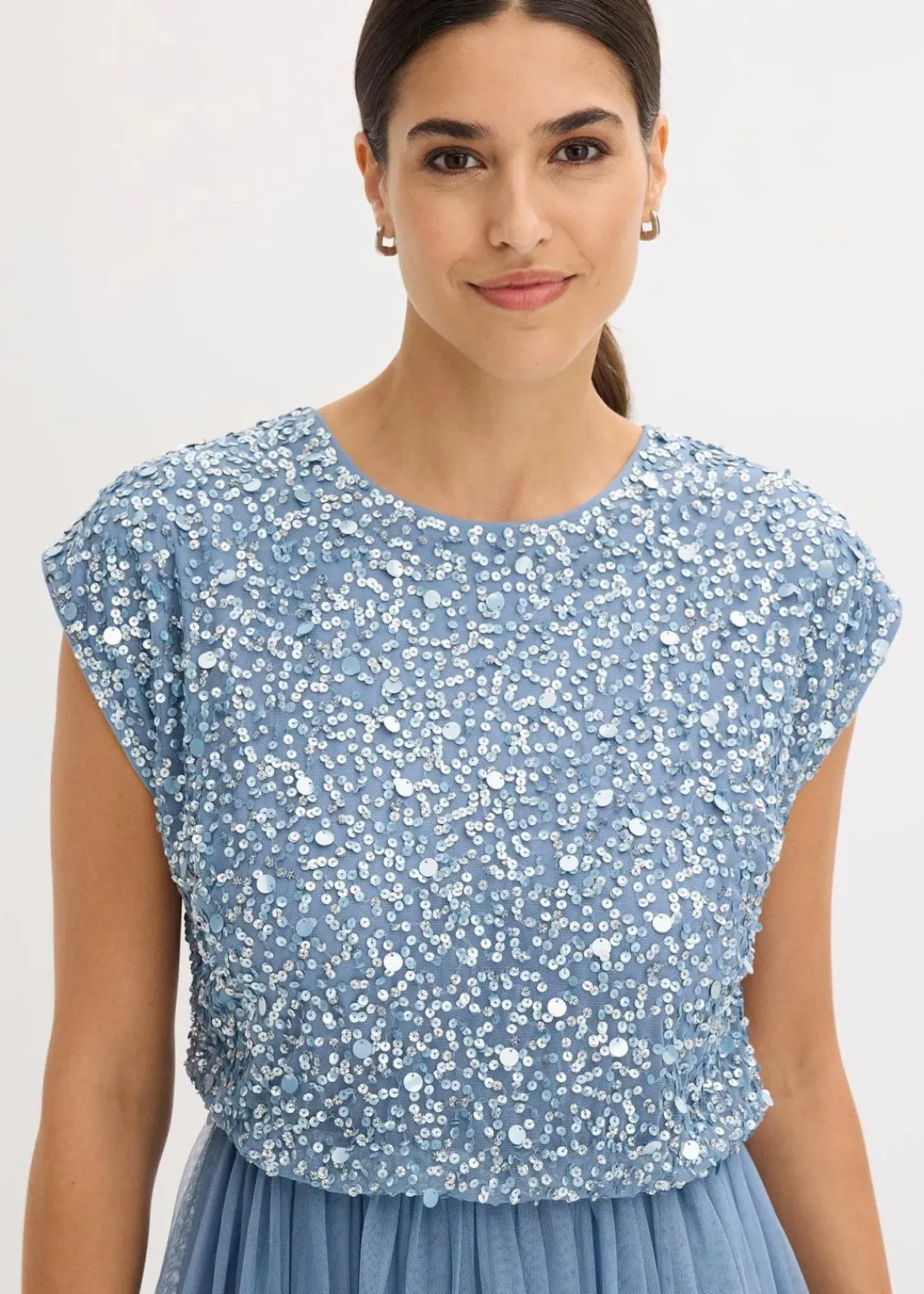 bonprix Bekleidung·Pullover & Strickjacken|Festliche Mode^Maxikleid hellblau