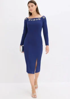 bonprix Bekleidung·Pullover & Strickjacken|Festliche Mode^Maxikleid mitternachtsblau