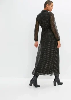 bonprix Bekleidung·Pullover & Strickjacken|Kleider^Maxikleid schwarz/gold