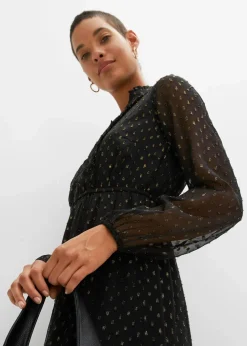 bonprix Bekleidung·Pullover & Strickjacken|Kleider^Maxikleid schwarz/gold