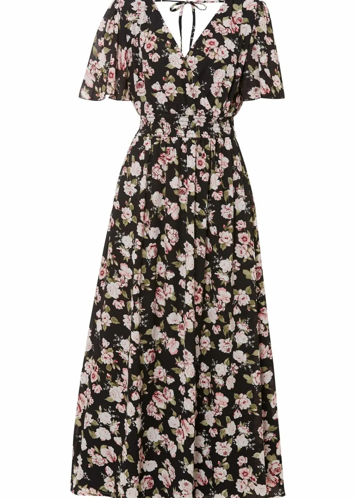 bonprix Nachhaltigere Materialien|Kleider^Maxikleid schwarz rosen-blüten