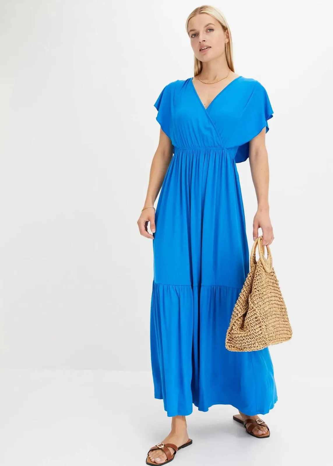 bonprix Kleider|Bekleidung·Pullover & Strickjacken^Maxikleid blau