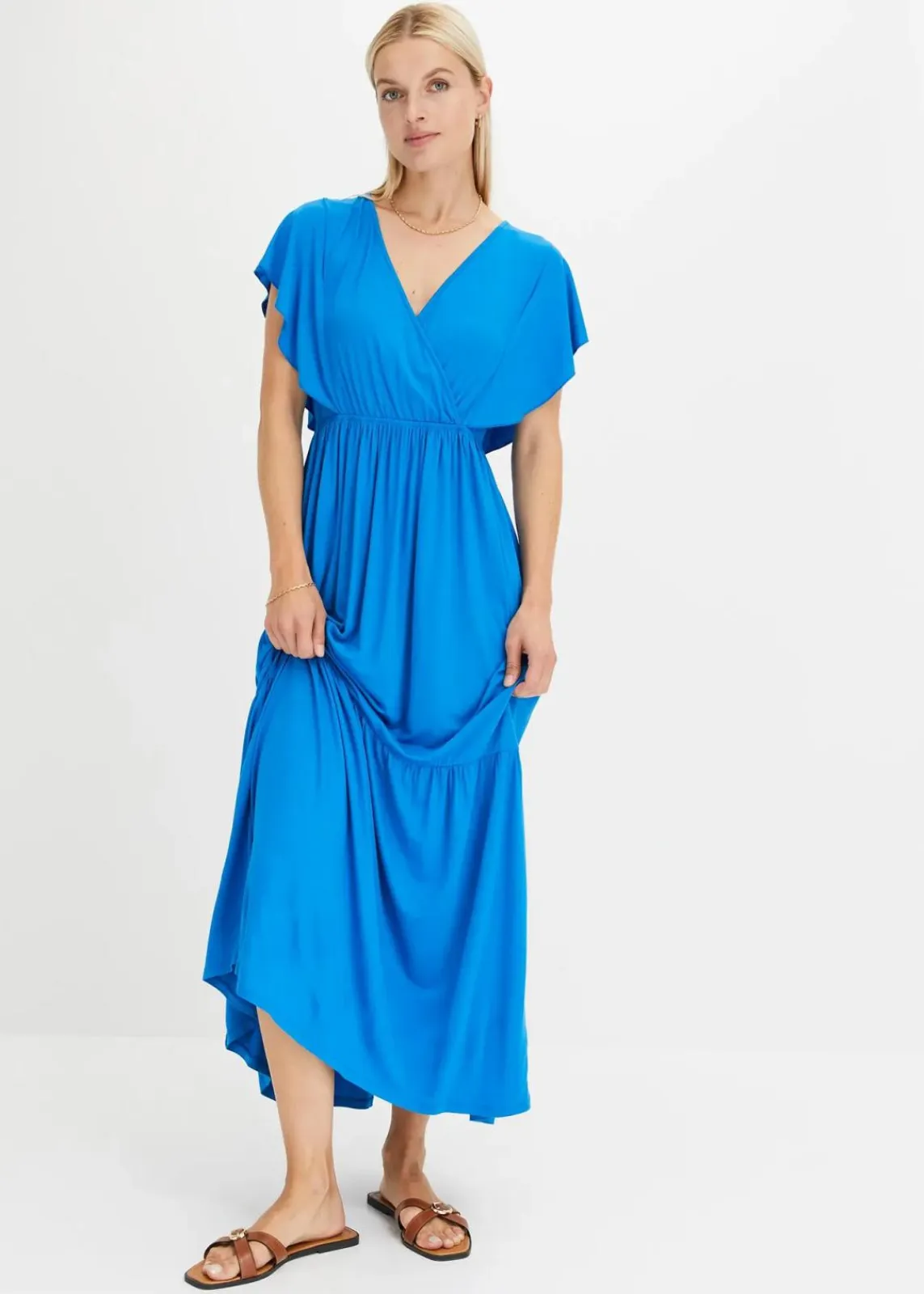 bonprix Kleider|Bekleidung·Pullover & Strickjacken^Maxikleid blau