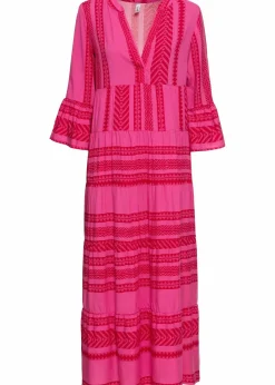 bonprix Bekleidung·Pullover & Strickjacken|Kleider^Maxikleid rot/pink bedruckt