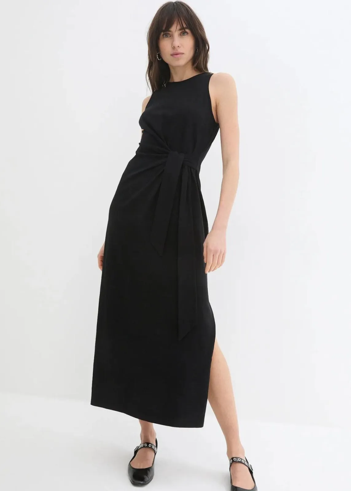 bonprix Kleider|Bekleidung·Pullover & Strickjacken^Maxikleid aus Baumwolle schwarz