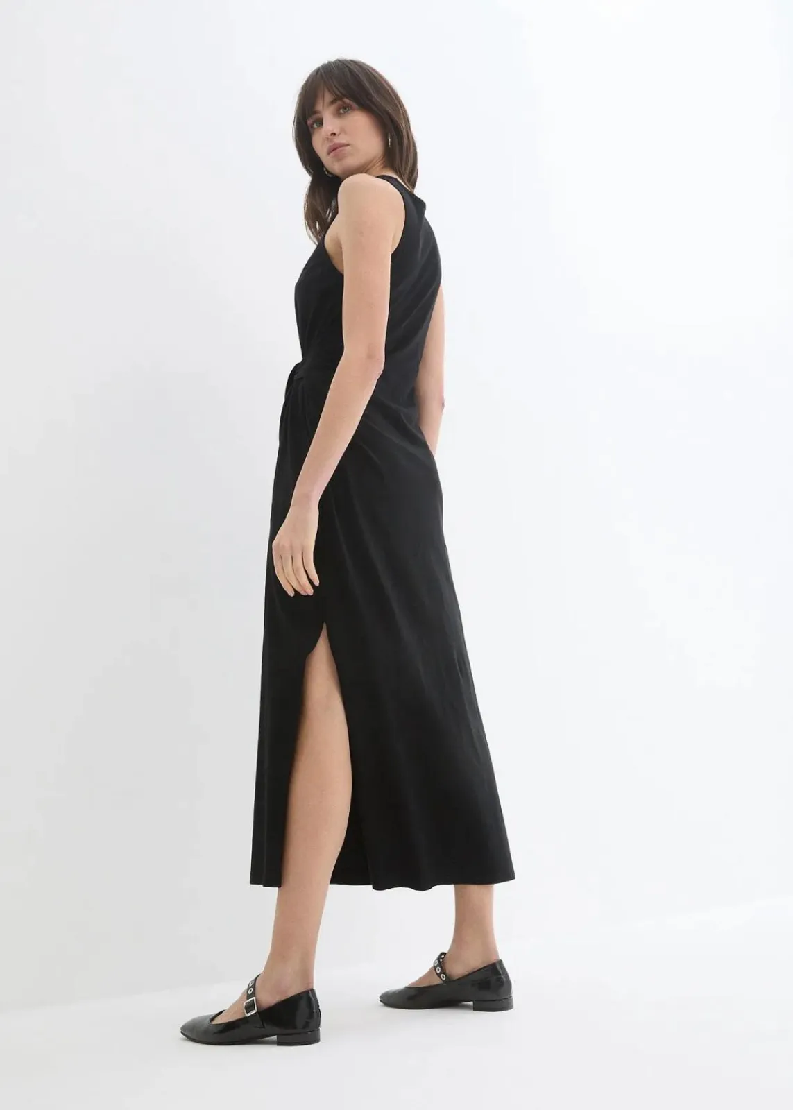 bonprix Kleider|Bekleidung·Pullover & Strickjacken^Maxikleid aus Baumwolle schwarz