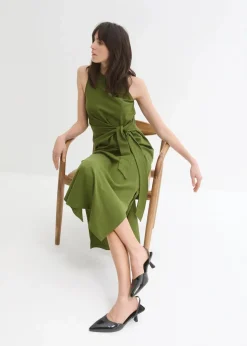 bonprix Bekleidung·Pullover & Strickjacken|Kleider^Maxikleid aus Baumwolle dunkelmoos