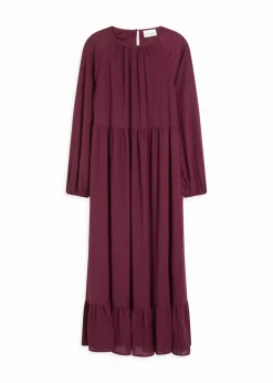 bonprix Kleider|Bekleidung·Pullover & Strickjacken^Maxikleid aus Chiffon weinrot