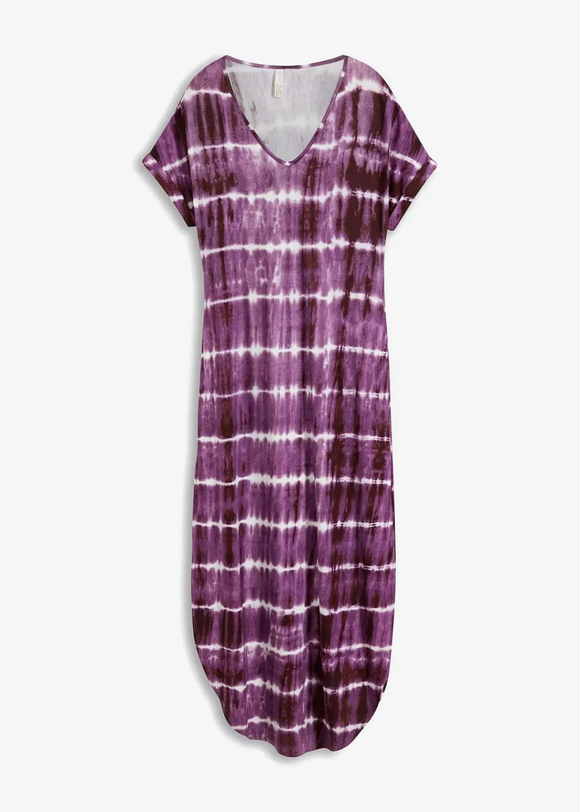bonprix Nachhaltigere Materialien|Kleider^Maxikleid aus fließender Viskose lila/weiß bedruckt
