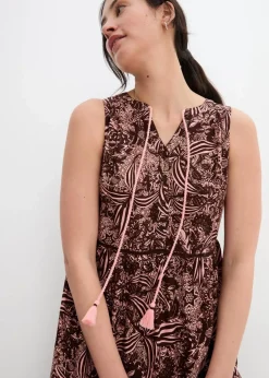 bonprix Nachhaltigere Materialien|Kleider^Maxikleid aus fließender Viskose dunkelbraun floral