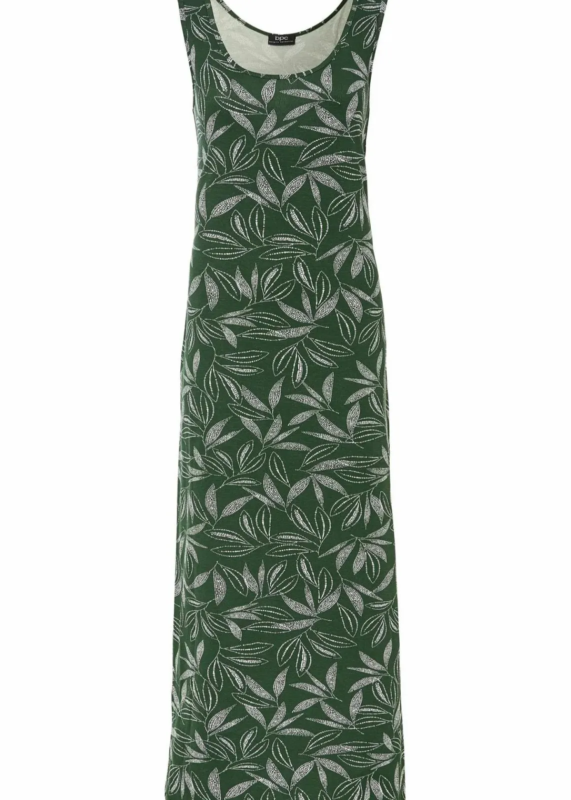 bonprix Nachhaltigere Materialien|Kleider^Maxikleid aus fließender Viskose dunkelgrün/wollweiß bedruckt