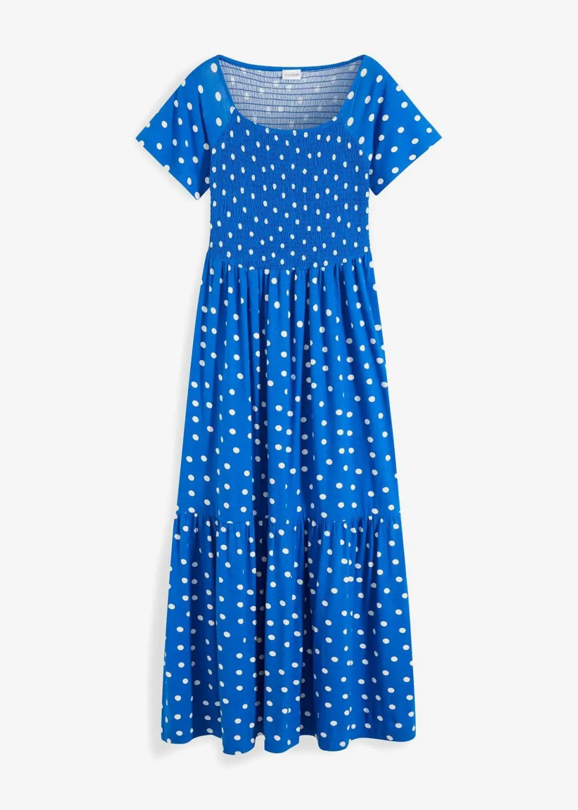 bonprix Nachhaltigere Materialien|Kleider^Maxikleid aus nachhaltiger Viskose blau gepunktet
