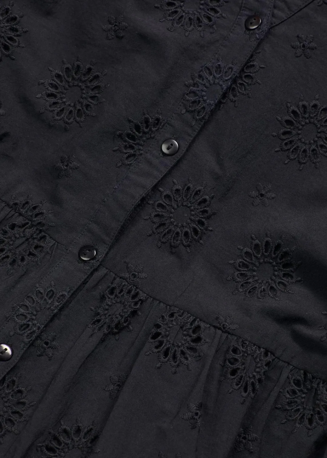 bonprix Kleider^Maxikleid aus reiner Baumwolle mit Lochstickerei schwarz