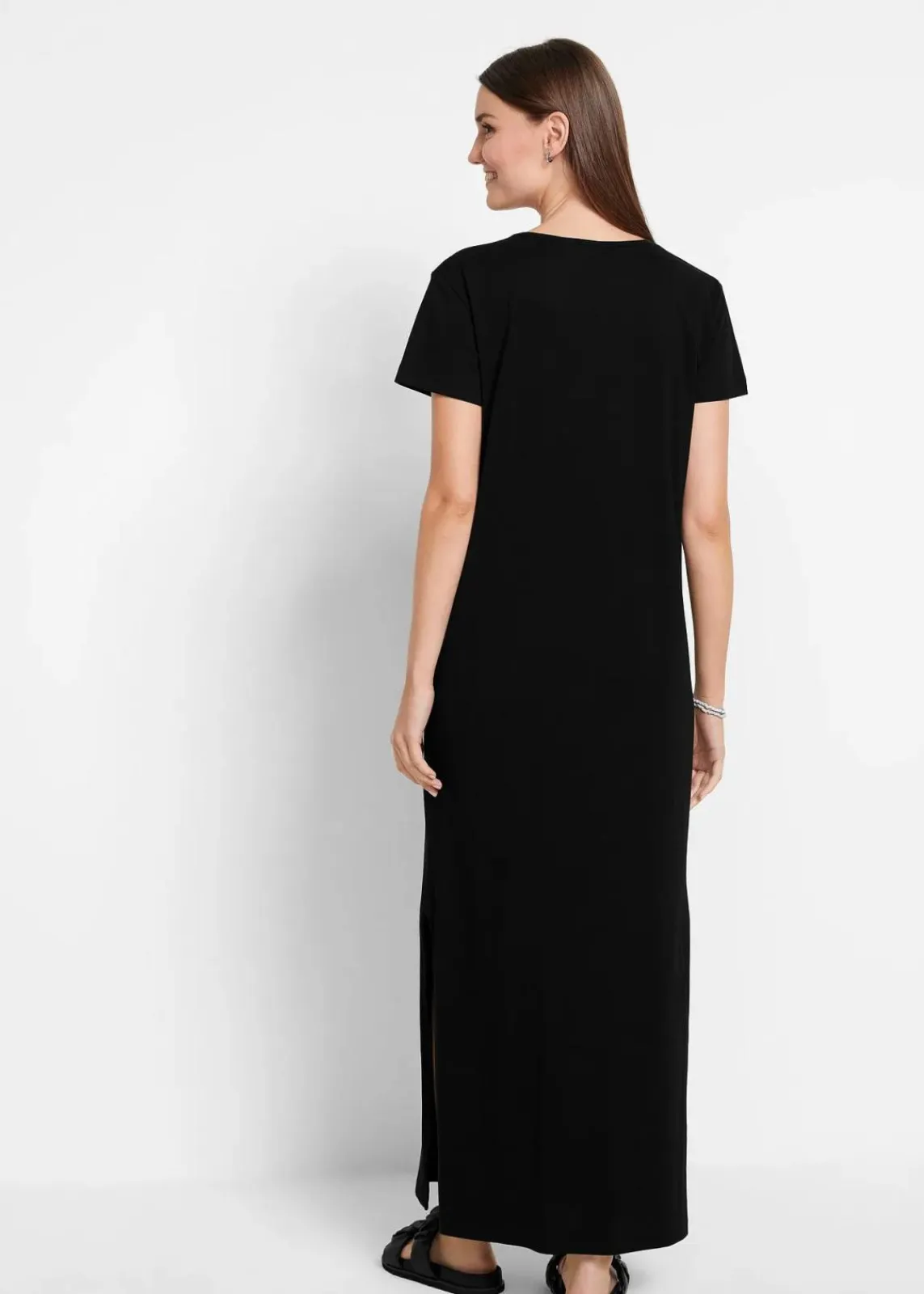 bonprix Bekleidung·Röcke|Basics^Maxikleid aus reiner Baumwolle schwarz