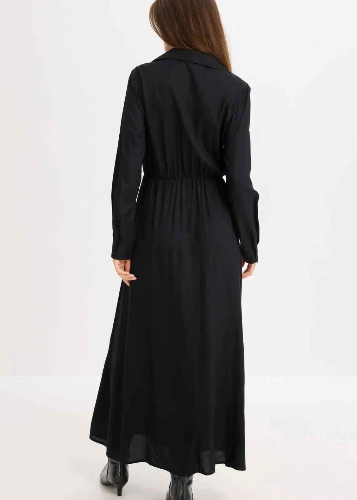 bonprix Nachhaltigere Materialien|Bekleidung·Pullover & Strickjacken^Maxikleid aus reiner Viskose schwarz
