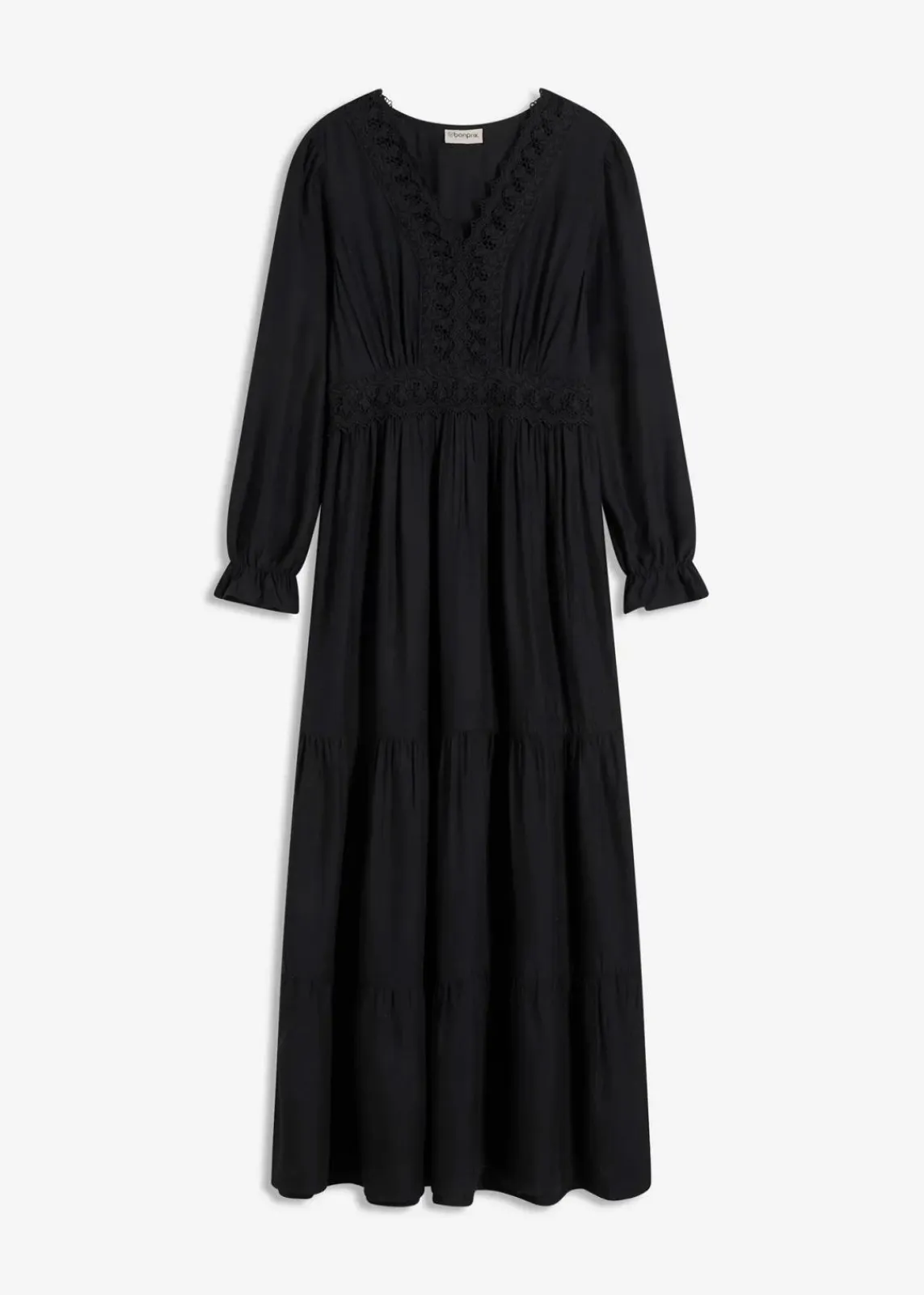 bonprix Bekleidung·Pullover & Strickjacken|Kleider^Maxikleid aus reiner Viskose schwarz