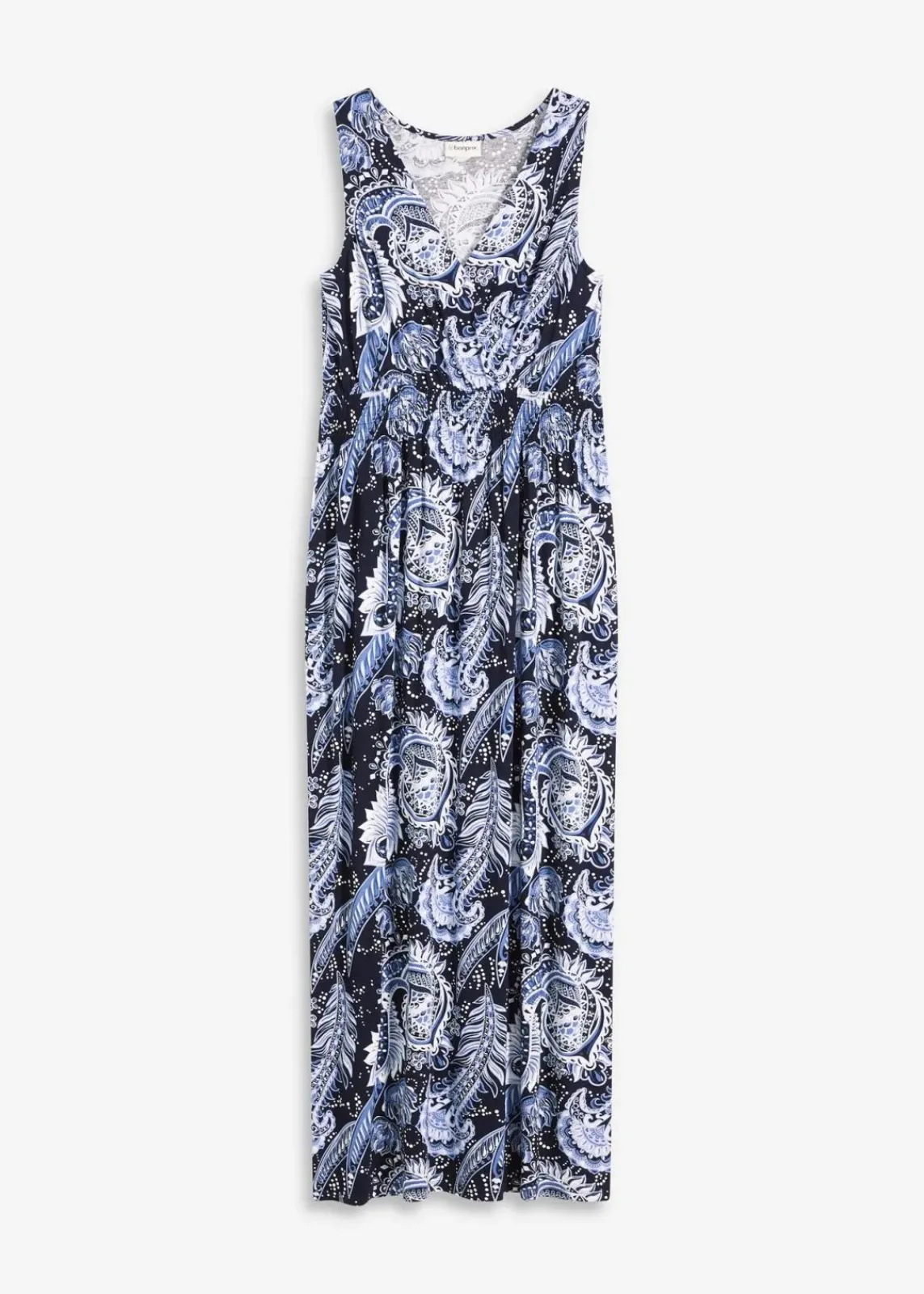 bonprix Nachhaltigere Materialien|Kleider^Maxikleid aus softem Viskose-Mix dunkelblau/hellblau paisley