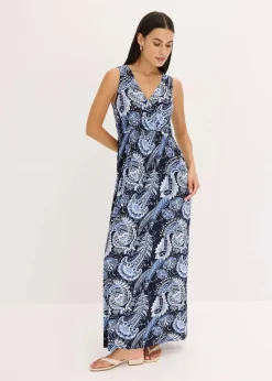 bonprix Nachhaltigere Materialien|Kleider^Maxikleid aus softem Viskose-Mix dunkelblau/hellblau paisley